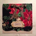 Fabric Poinsettia card