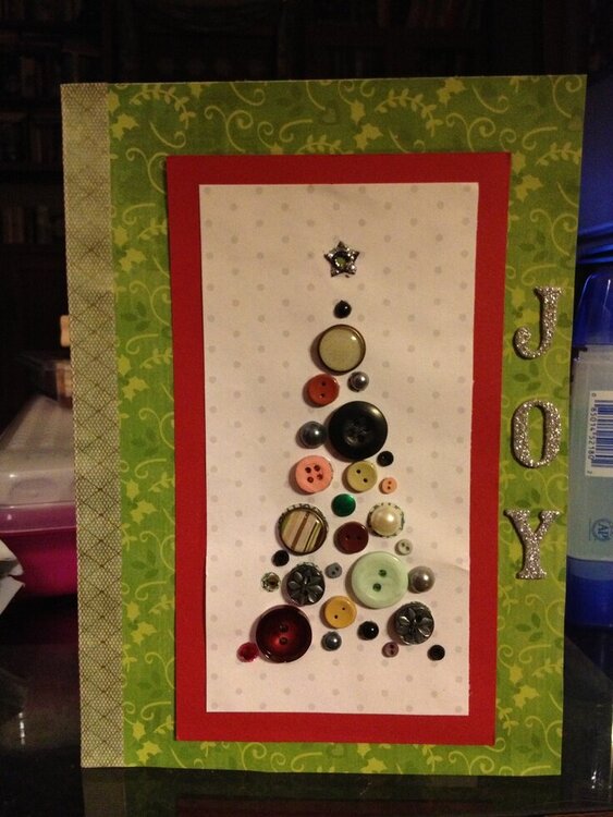 Button Christmas Tree Card