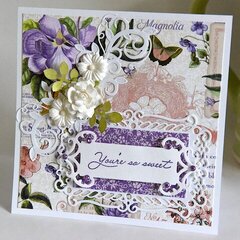 Graphic 45 - You're So Sweet - Thank you Card - 6x6