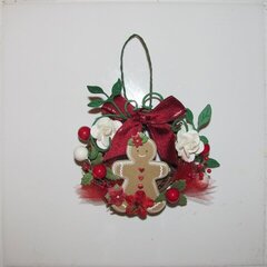 Christmas Wreath Ornament - Gingerbread Man