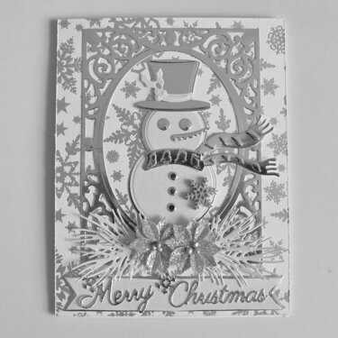 Silver Snowman Christmas Card