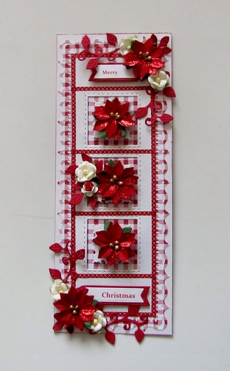 Poinsettia Slim Line Christmas Card