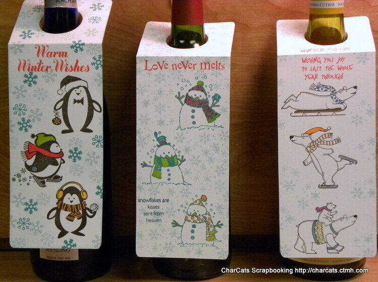 Winter- Wine gift tags/cards