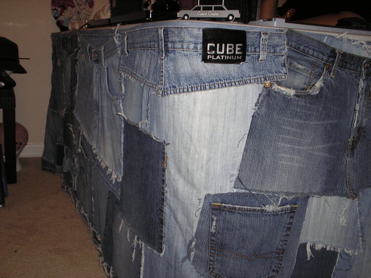 Denim Table Skirt