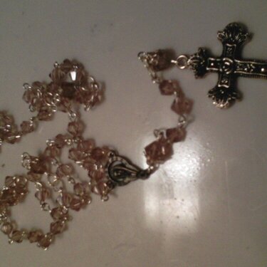 Gold colored crystal rosary