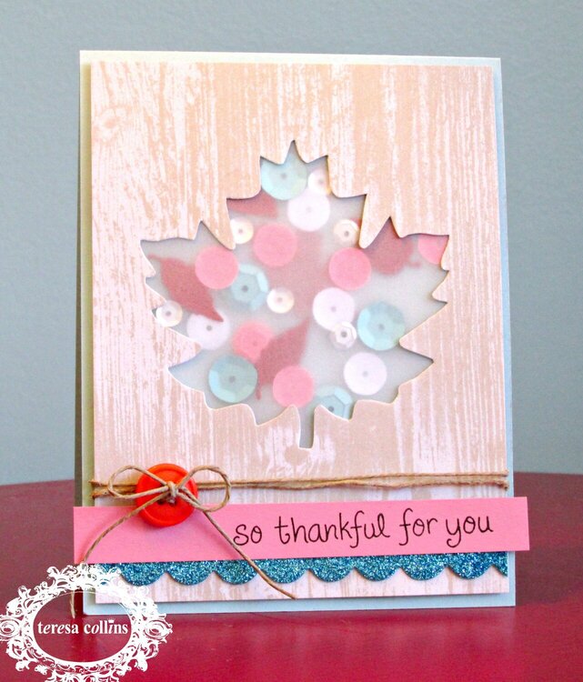 Sequined Leaf Card