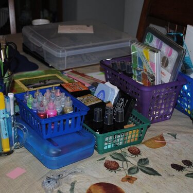 My organized scrap space