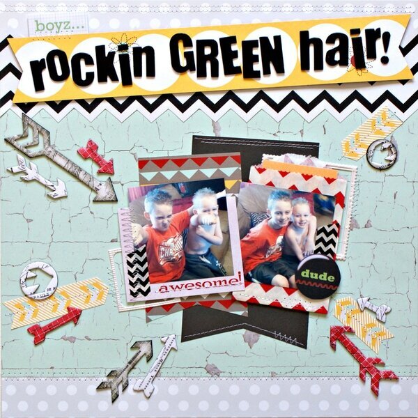 Rockin Green Hair *Boys Rule Scrapbook Kits*