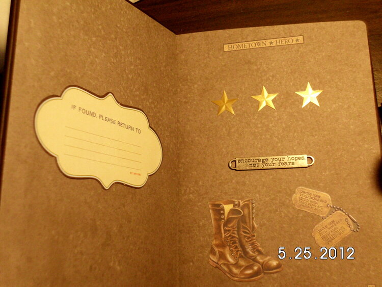Inside cover of the military journal