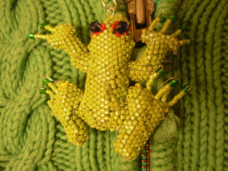 Beaded Rubber Frog