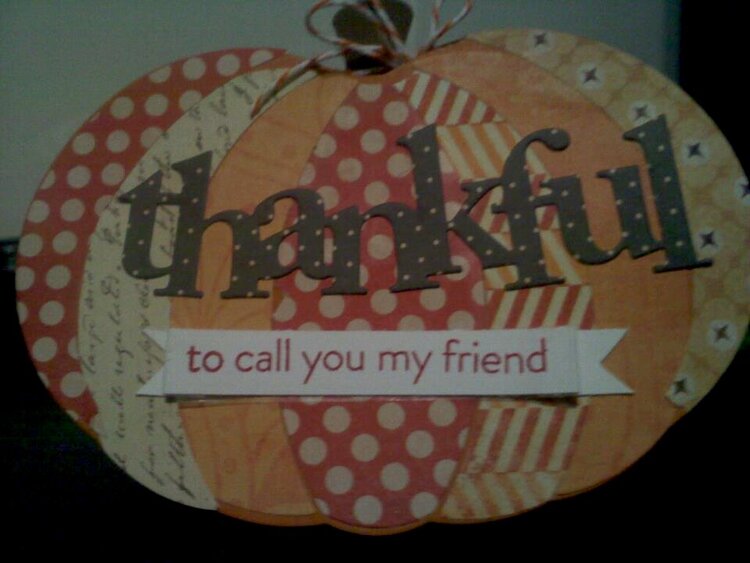 Thankful pumpkin card
