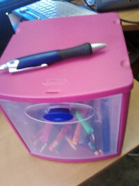 Storage bin for pens.99 cents from goodwill