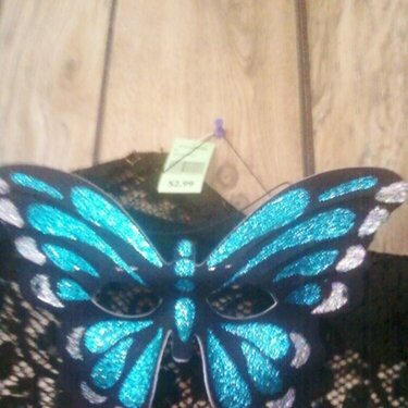 Blue butterfly facemask I purchased for 3.99