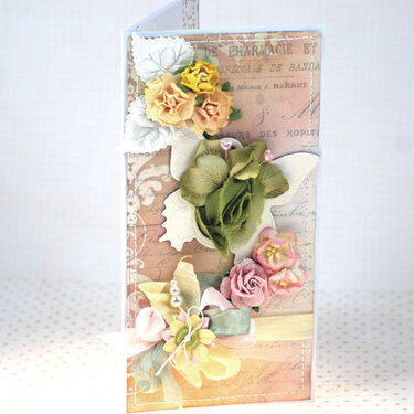 Card: yellow, green, rose