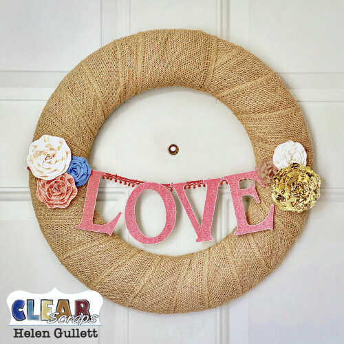 DIY Love Chipboard Wreath