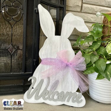 DIY Wood Bunny Welcome Sign