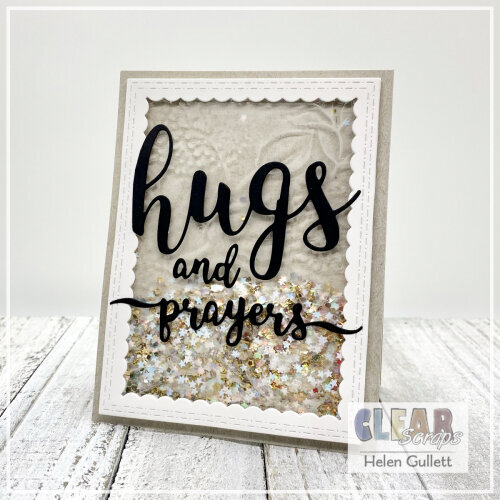 Hugs &amp; Prayers - Embossed Acrylic Sheet, Shaker Card