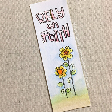 Rely On Faith Watercolored Bookmark