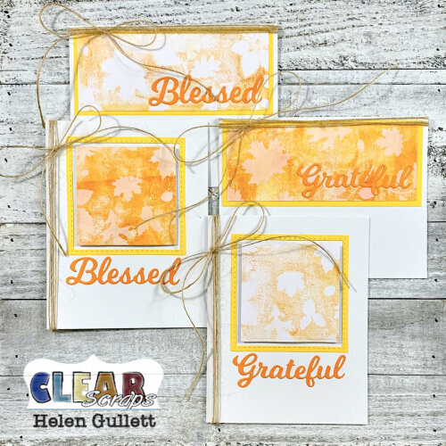 Thanksgiving Mixed Media Cards - Clear Scrap Stencil
