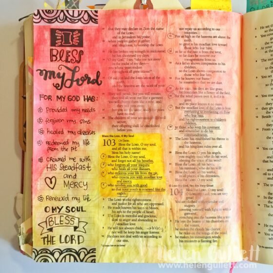 Bible Journaling - Bless My Lord, O My Soul