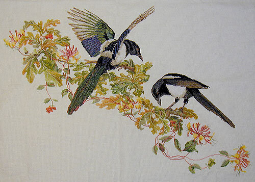 magpies cross stitch