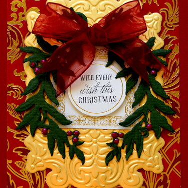 Laurel Leaf Wreath Christmas Card