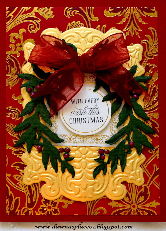 Laurel Leaf Wreath Christmas Card