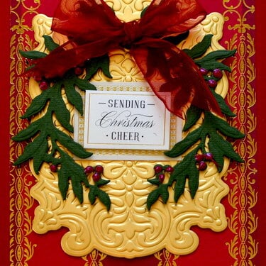 Laurel Leaf Wreath Christmas Card 2