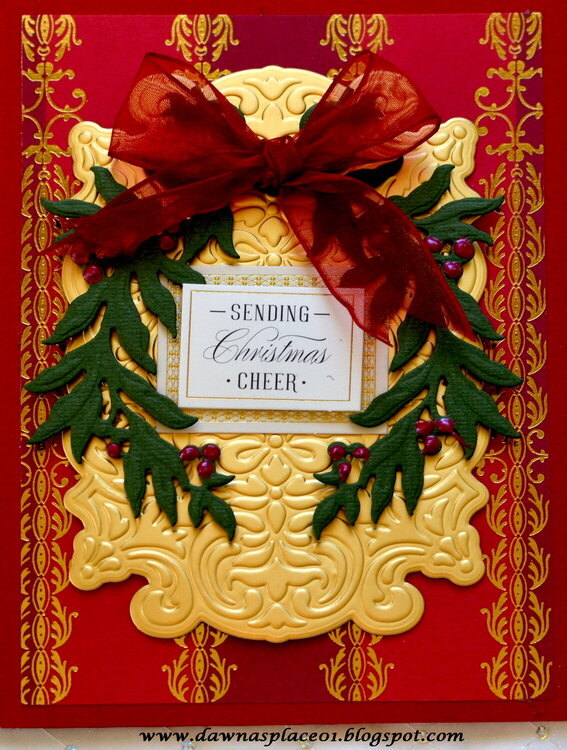 Laurel Leaf Wreath Christmas Card 2