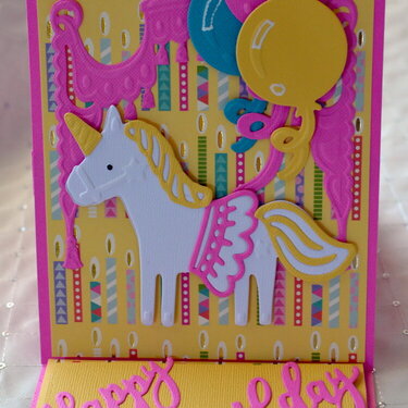Happy Birthday Unicorn Easel Card