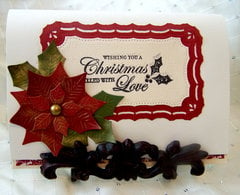 Gold Embossed Christmas Tree & Poinsettia Card (Inside)