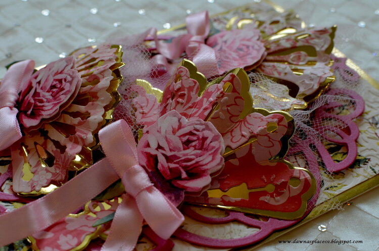 Pink Tulle Fan Card Close Up