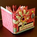 Mini book with hand made flowers and pages