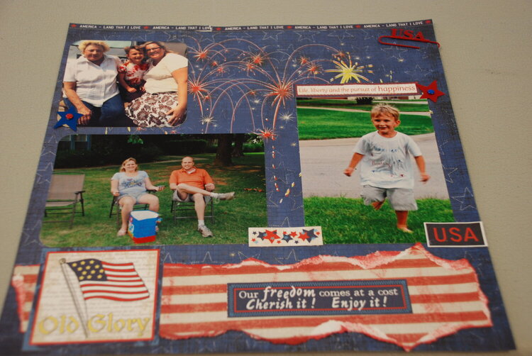 4th of July layout with Fireworks paper