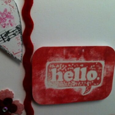 Valentine embossed hello card