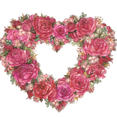 Rose Heart Wreath Block