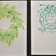 Embossed Wreath Christmas Card