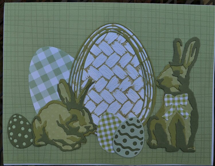 Layered Bunny Easter Cards-Green