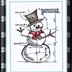 Blueprint Christmas Cards - Snowman