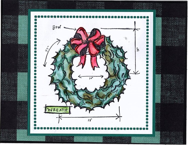 Blueprint Christmas Cards - Wreath