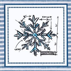 4 Christmas Blue Prints - #3 Snowflake