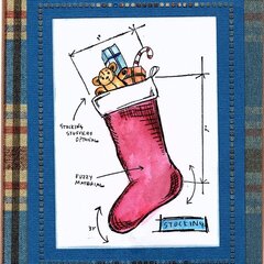 4 Christmas Blue Prints - Stocking #1