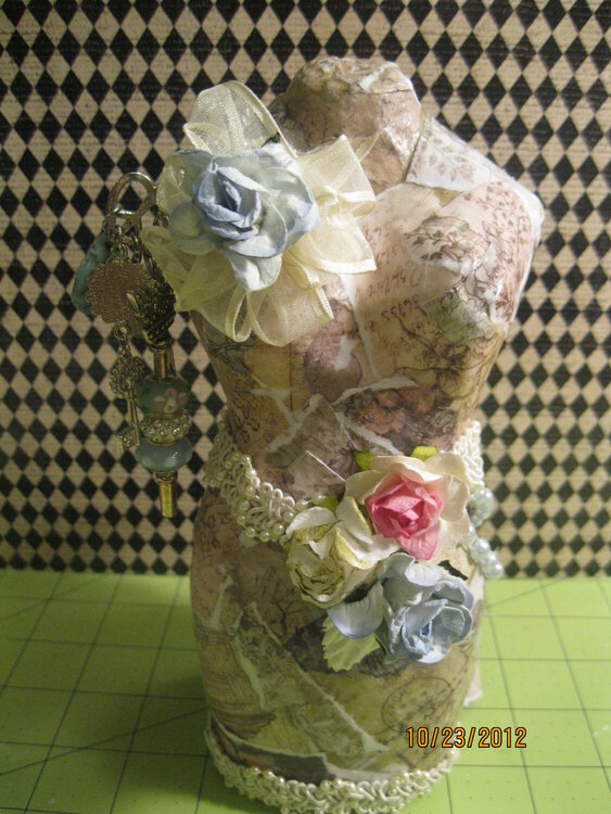Altered dress form with the open back