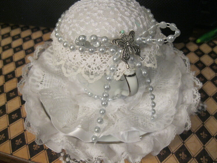 Teacup Pincusion White