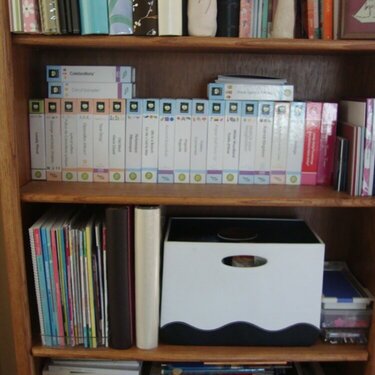 My Cricut shelf and Magazine shelf with sticker overflow