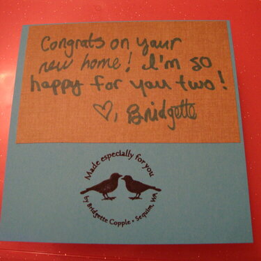back of congratulations on your new home card