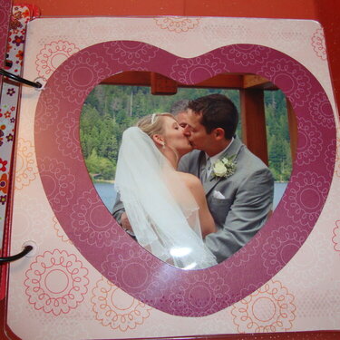 wedding acrylic album - the happy couple kiss