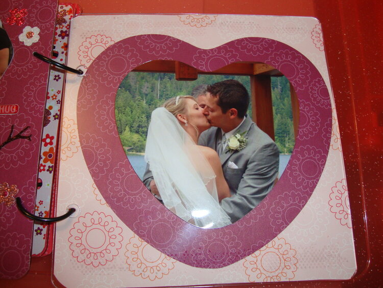 wedding acrylic album - the happy couple kiss