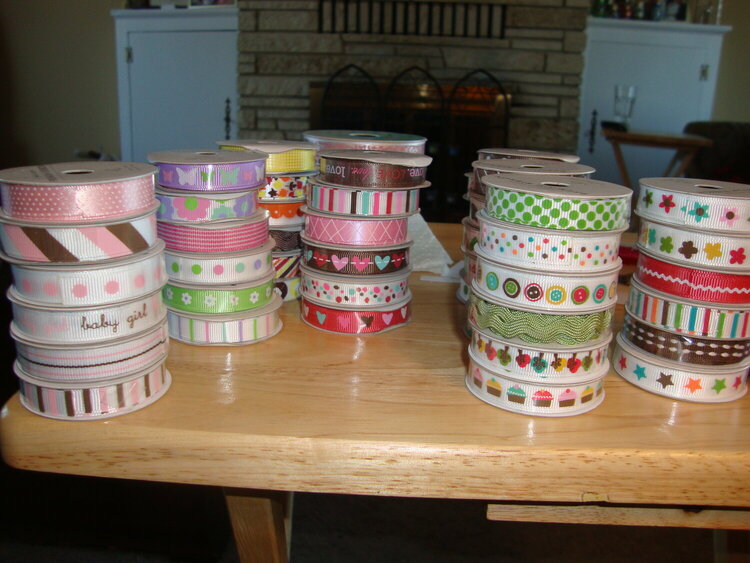 Ribbon spools before the ribbon ring....