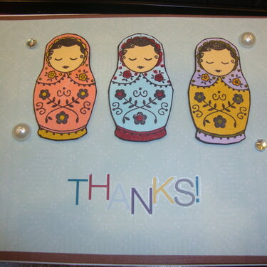 Russian Doll thank you card